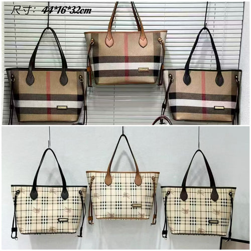 Burberry Inspired Tote Shopper Bag | Classic Check Design | 46×16×29cm alternate view