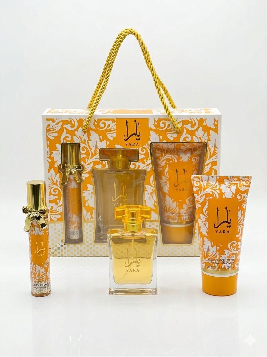 Yara Gift Box by Lattafa | 3-Piece Fragrance Set | Perfume 50ml, Body Splash 20ml & Lotion 90ml