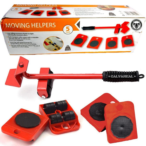 Furniture Mover Roller Set with Lifting Bar | 5-Piece Heavy Duty Moving Helper Kit | ุฃุฏุงุฉ ุชุญุฑูู ุงูุฃุซุงุซ