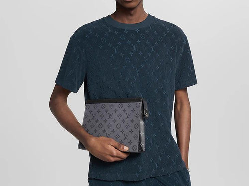 Monogram Canvas Men's Clutch Pouch | Luxury Designer-Style Zip Pouch with Gift Box | حقيبة كلاتش رجالي مونوغرام alternate view