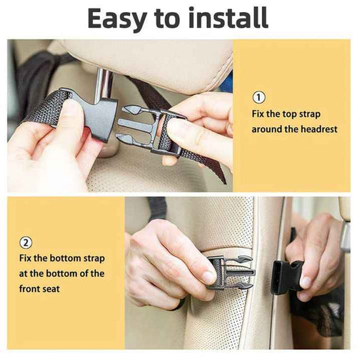 Car Seat Back Storage Bag โ Polyester Organizer, Hook-Type Installation