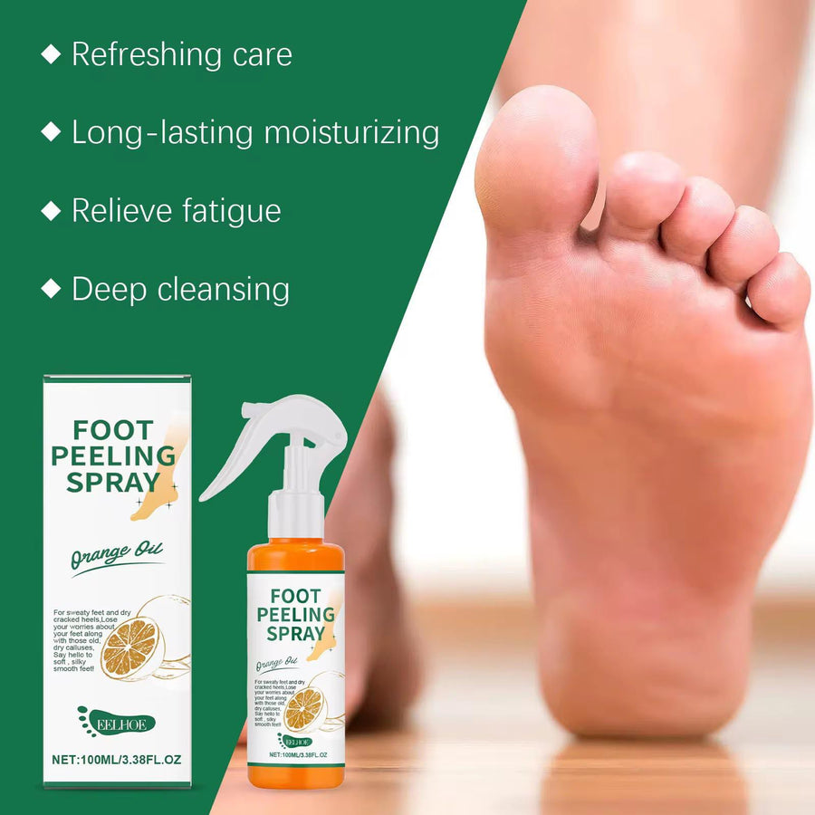 Foot Peeling Spray with Orange Oil | Deep Cleansing & Moisturising Heel Repair | بخاخ تقشير القدمين بزيت البرتقال