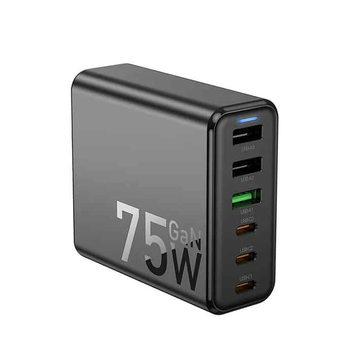 Hoco – GaN Six-Port Fast Charger 65W Desktop Charging Station