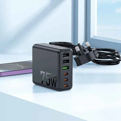 Hoco – GaN Six-Port Fast Charger 65W Desktop Charging Station alternate view