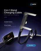 2-in-1 Stand Charging Cable – 240W Fast Charge with Foldable Stand 1