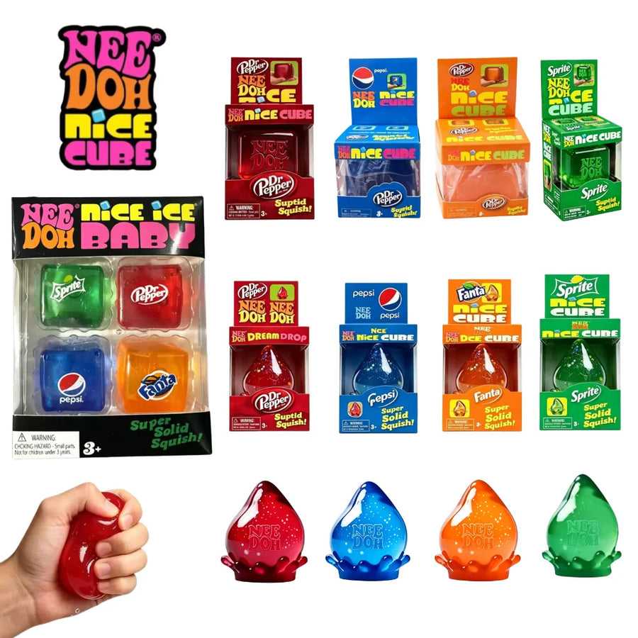 Nee Doh Nice Cube & Dream Drop Squishy Stress Toy | Soda Edition | ني دو لعبة ضغط