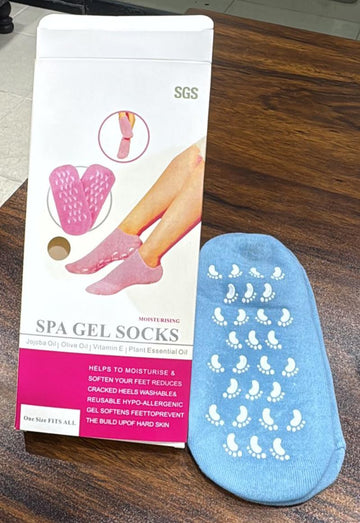 1 Pair Reusable Silicone Spa Gel Socks For Dry Feet And Cracked Heel Treatment – Moisturizing Hydrating Softening And Skin Smoothing Overnight Foot Care (Random Color)