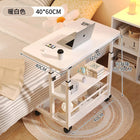 Movable Laptop Desk Wooden Height-adjustable Computer Desk Simple Storage Computer Table with Wheel 3