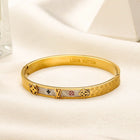 Silver Monogram Floral Engraved Bangle Bracelet 1