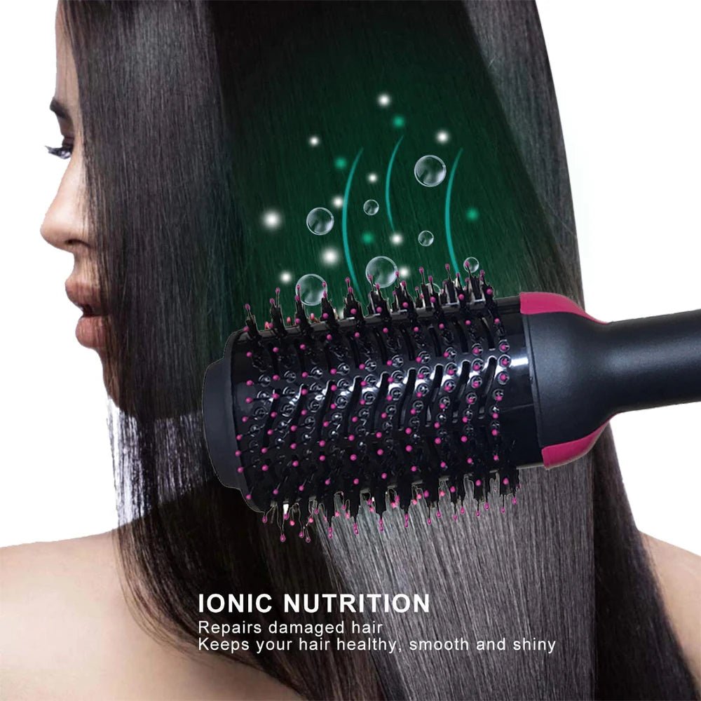 2-in-1 Rotating Hot Air Brush | Hair Dryer & Volumising Curler Styler