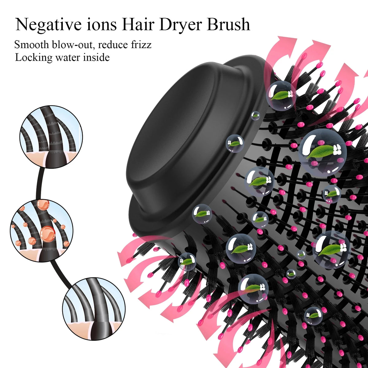 2-in-1 Rotating Hot Air Brush | Hair Dryer & Volumising Curler Styler