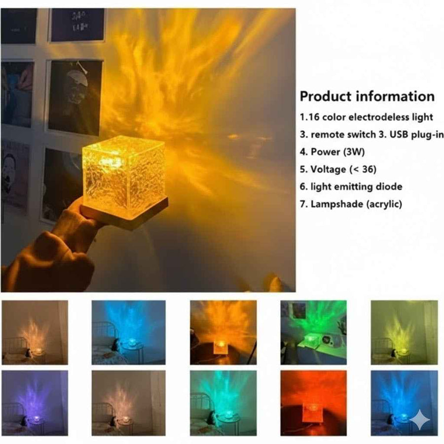 مصباح ليلي مكعب كريستالي RGB
