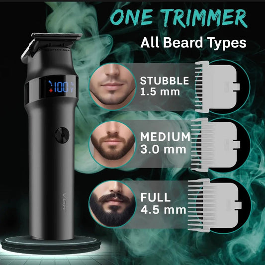 VGR Hair Trimmer Professional Men's Hair Trimmer Rechargeable Household LED Digital Display Cordless Electric Hair Trimmer V-987