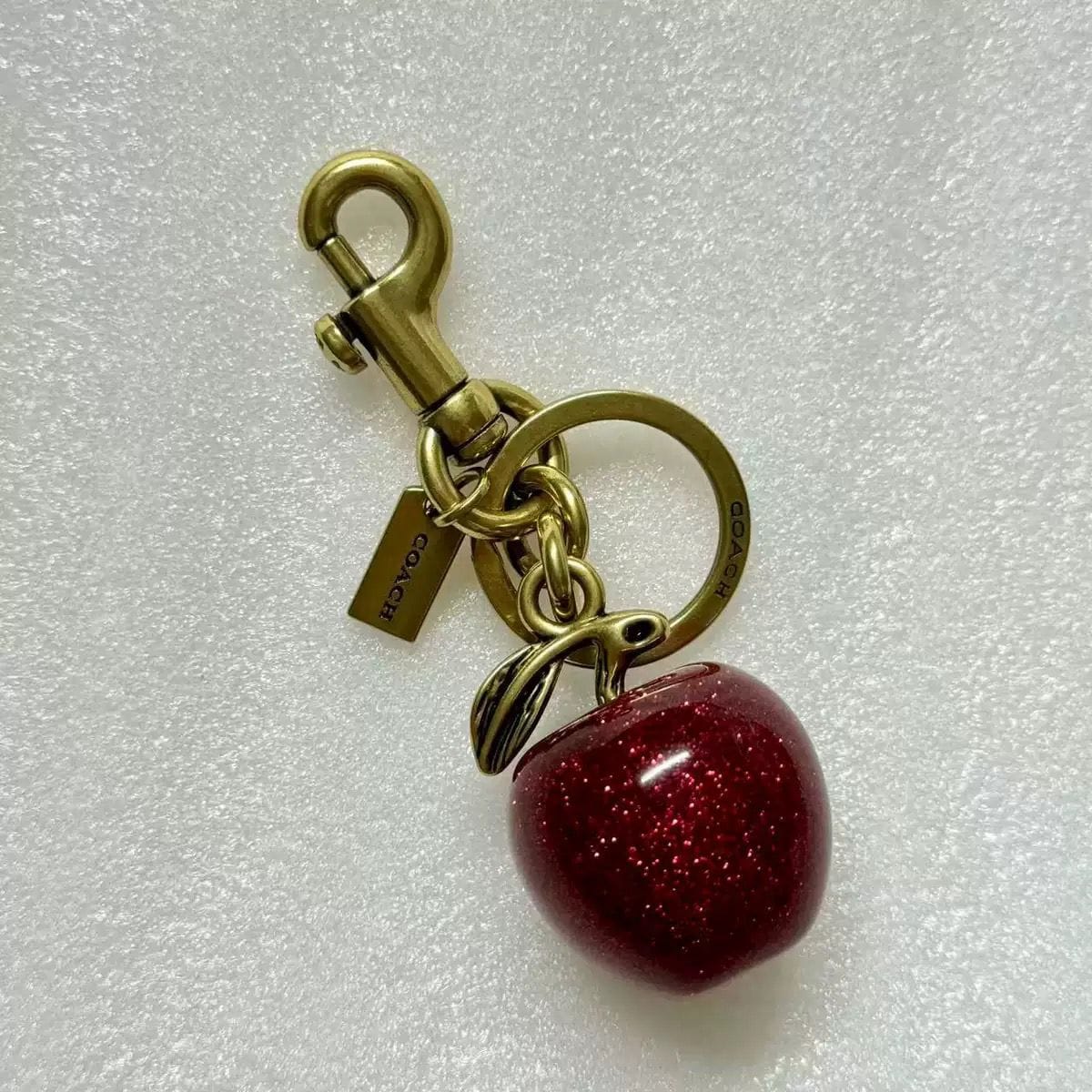 Coach Inspired Cherry Keychain | Glitter Resin Cherries & Gold Hardware | Bag Charm