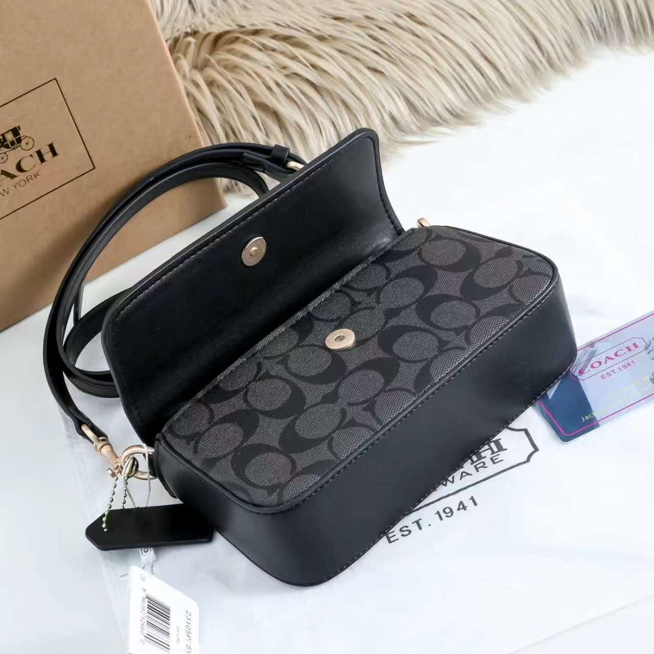 Coach 412 Structured Handbag | Classic Mini Bag with Box | 19×5×6cm
