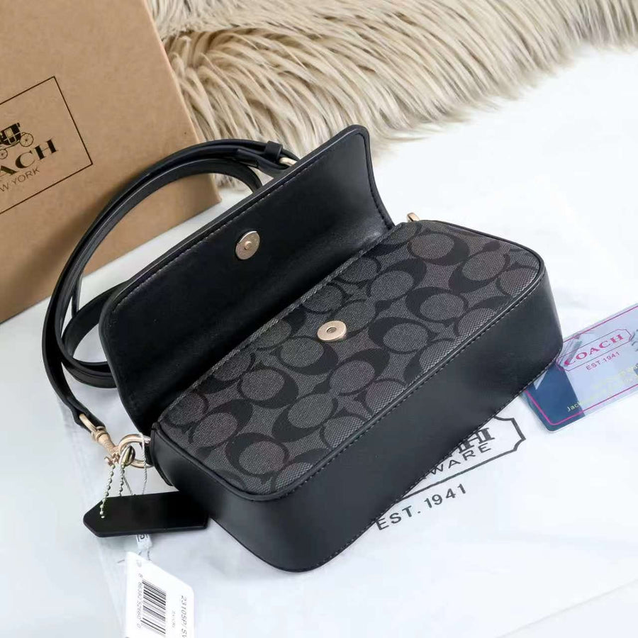 Coach 412 Structured Handbag | Classic Mini Bag with Box | 19×5×6cm