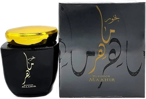 Bukhoor Maahir | Premium Arabic Incense | Luxury Black & Gold Jar | بخور ماهر الفاخر alternate view