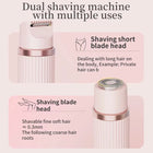 2-in-1 Dual-Head Electric Body Shaver for Face & Body - Pink 4