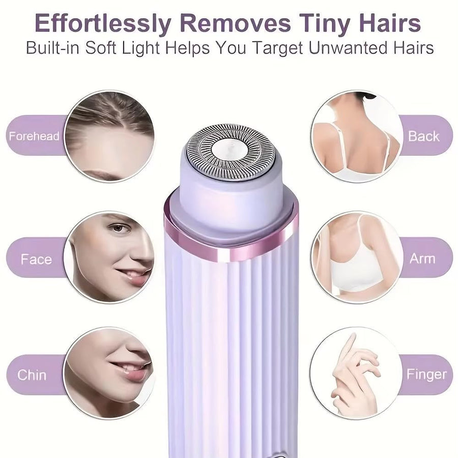 2-in-1 Dual-Head Electric Body Shaver for Face & Body - Pink
