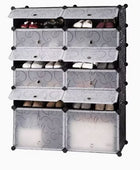 12-Cube Modular Shoe Rack Cabinet with Flip Doors 2