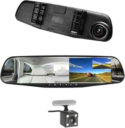 مسجّل DVR للسيارة - شاشة لمس عالية الدقة 1080P بالكامل وكاميرا خلفية