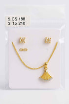Gold plated fan necklace 2