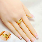Gold plated Retro Heart Ring 4