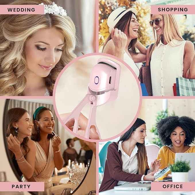 Heated Eyelash Curler – Electric, Long-Lasting Curl, No Crimping