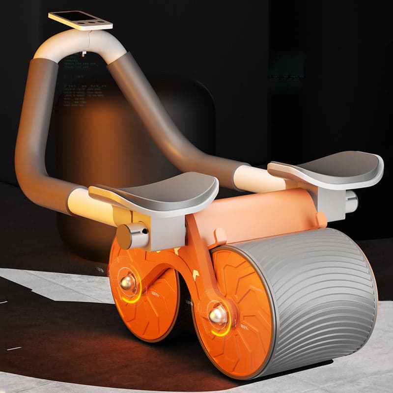 Automatic Rebound Ab Roller - Double Wheel with Elbow Support