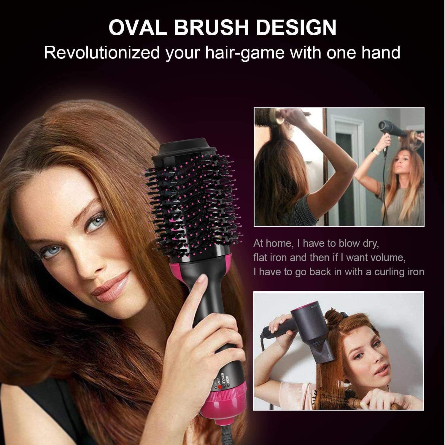 One-Step Round Volumizing Hot Air Brush - 3-in-1 Anti-Scald