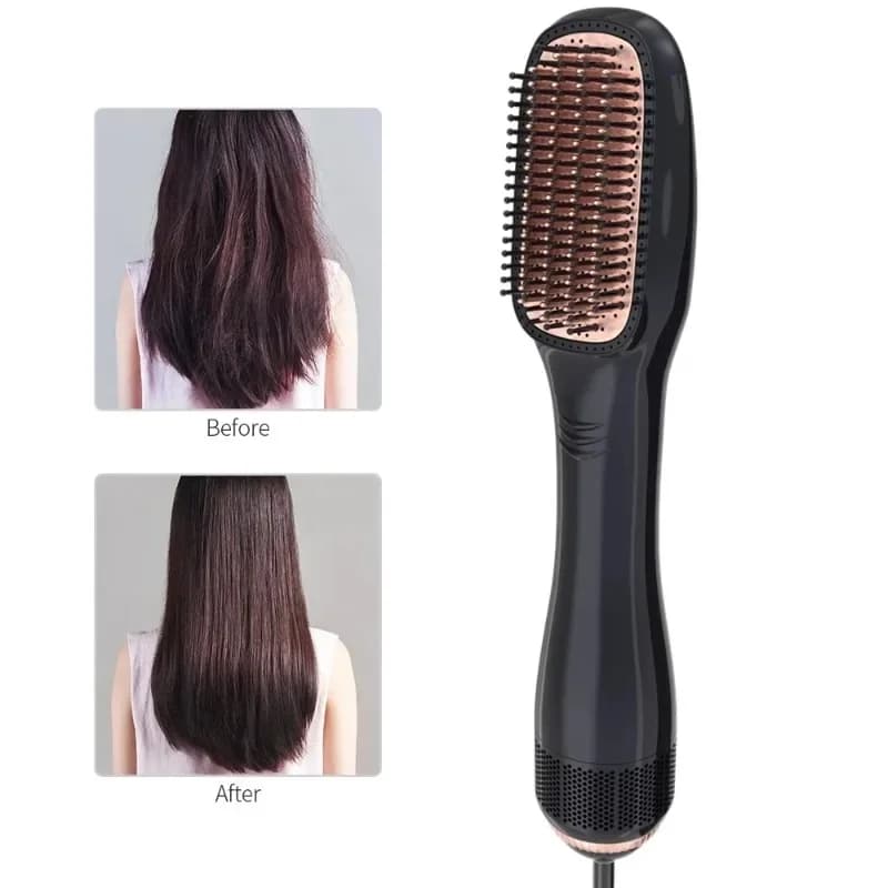 3-in-1 Electric Hot Air Styling Brush - Dryer, Straightener &amp; Volumizer