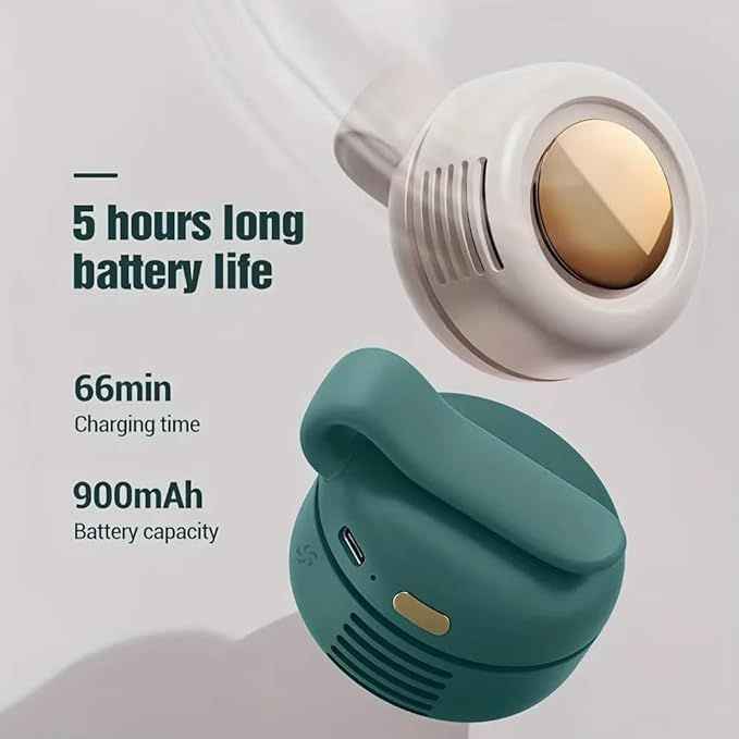 Portable Mini Bladeless Fan – USB Type-C, 5-Hour Battery, Wearable