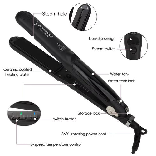 Professional Hair Straightener Flat Iron | Fast Heating Ceramic Plates | مكواة تمليس الشعر الاحترافية alternate view