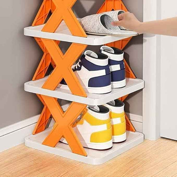 X-Shaped 5-Tier Folding Shoe Rack – Space-Saving, 30 Pairs Storage — alternate view